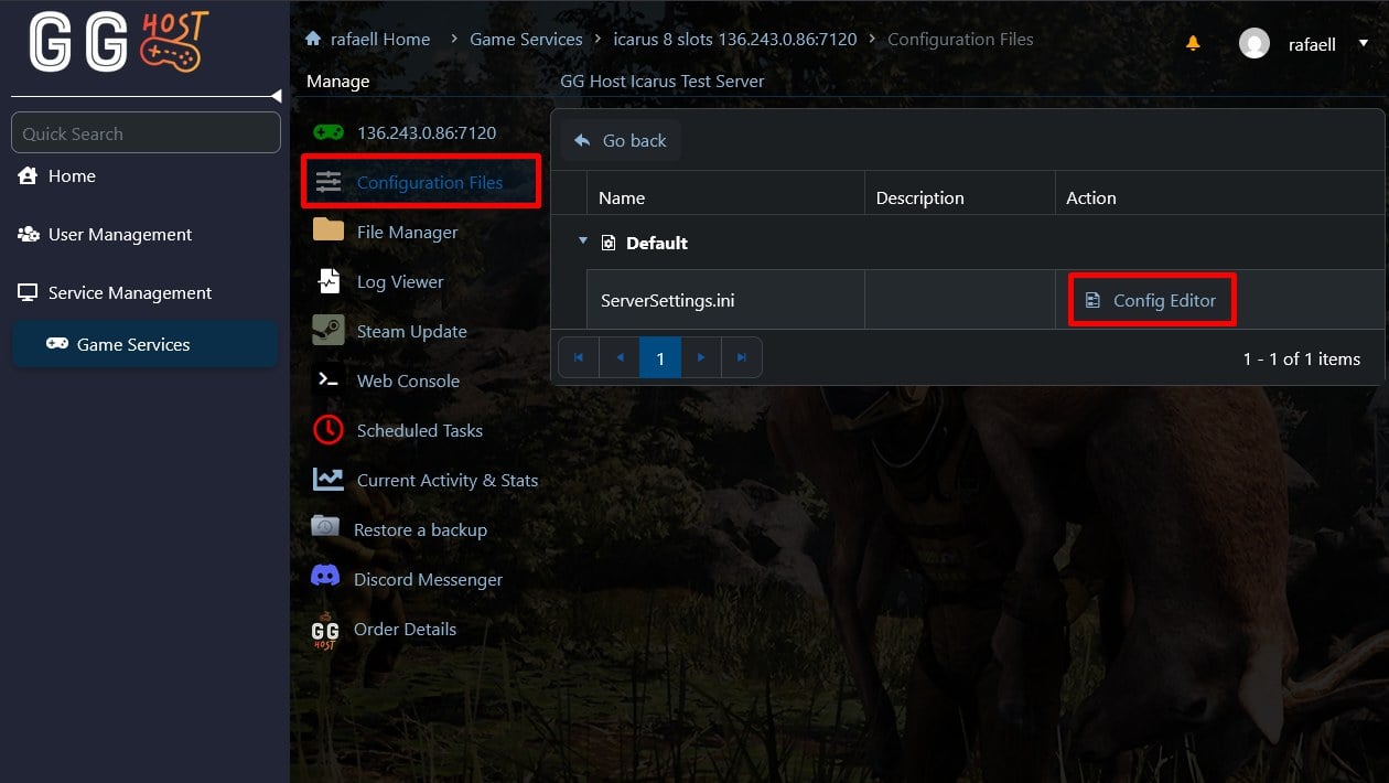 Navigate to Configuration Files and then click Config Editor